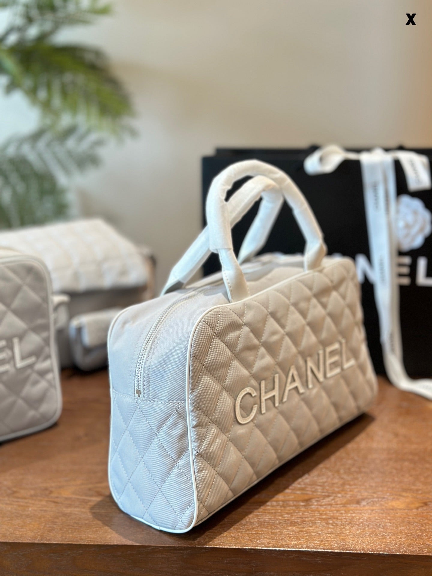Chanel Canvas Fitness & Travel Bag - Stylish Versatile Design