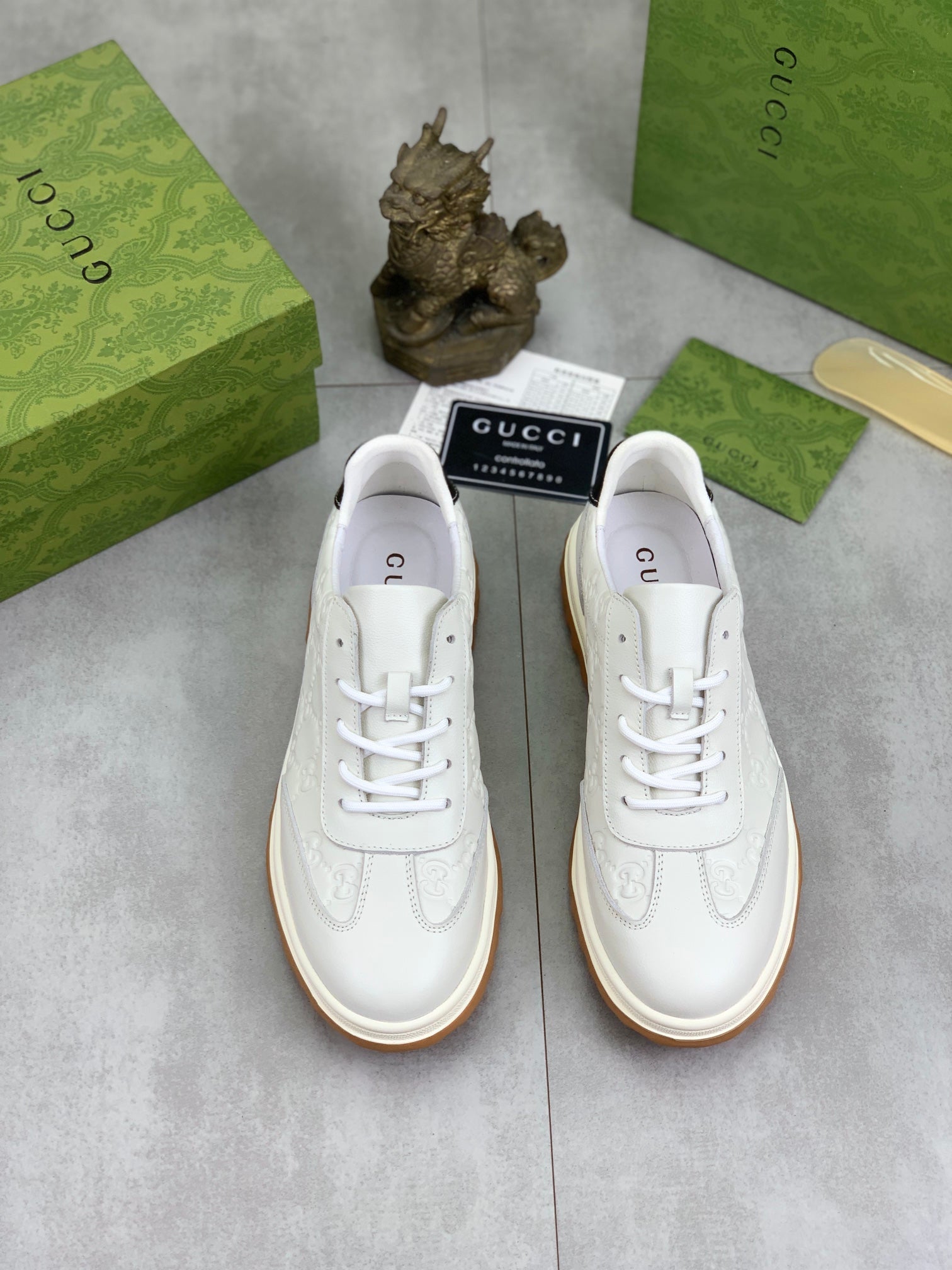 Gucci Men's Classic Casual Sneakers - Premium Calfskin & Pigskin Lining