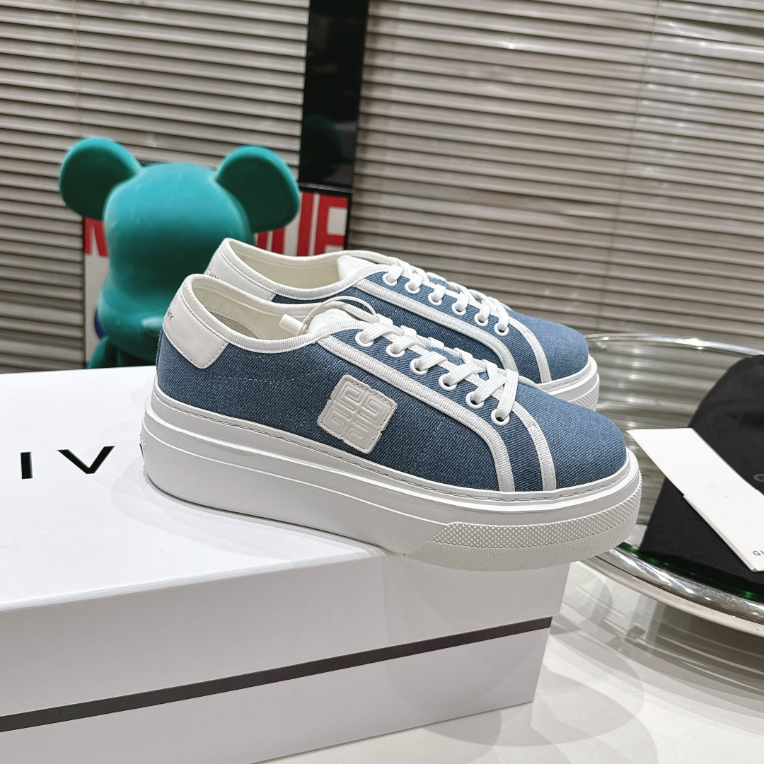 Givenchy City Casual Sneakers for Couples - Stylish Thick-Soled Lace-Ups