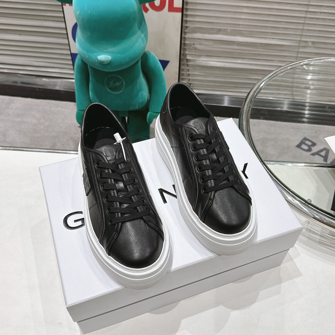 Givenchy City Series Casual Sneakers for Couples - Black Canvas
