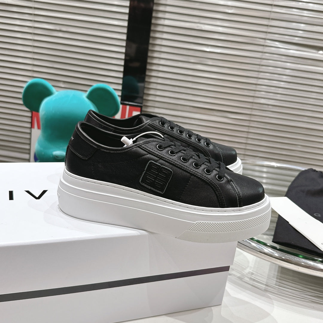 Givenchy City Series Casual Sneakers for Couples - Black Canvas