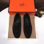 Luxurious Hermes-Inspired Cowhide Loafers for Men