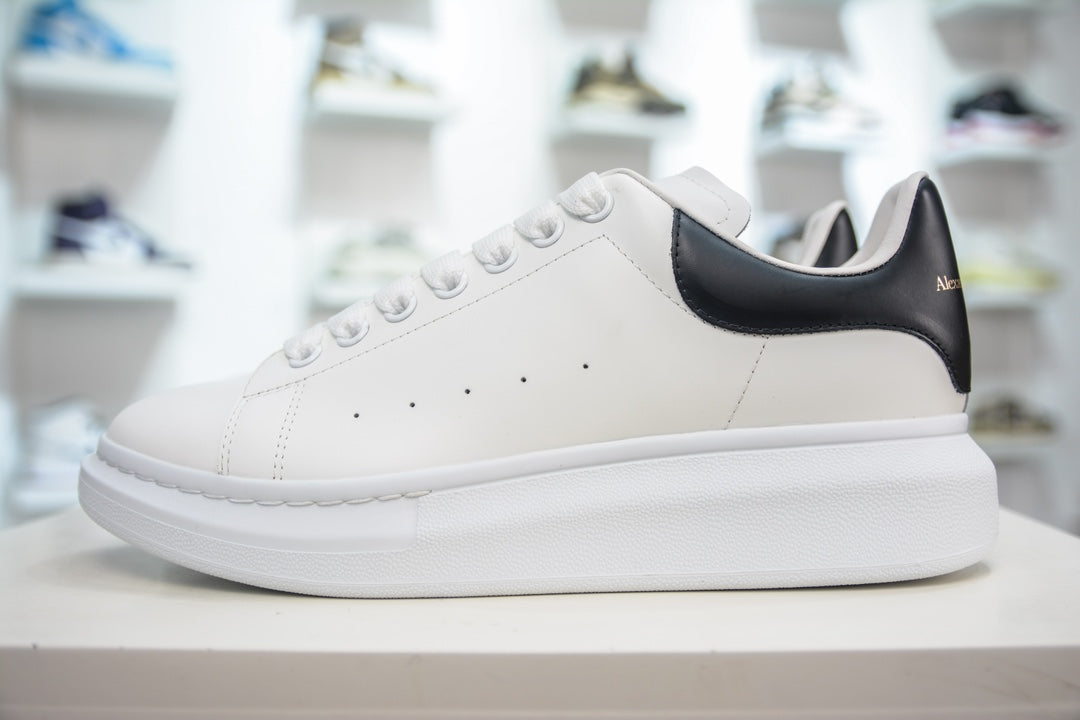 Alexander McQueen Classic Platform Shoes - White with Black Velvet Detail