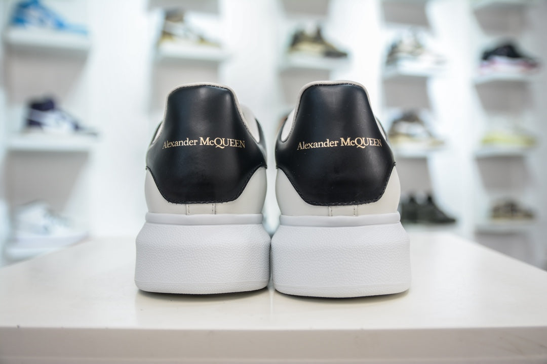 Alexander McQueen Classic Platform Shoes - White with Black Velvet Detail