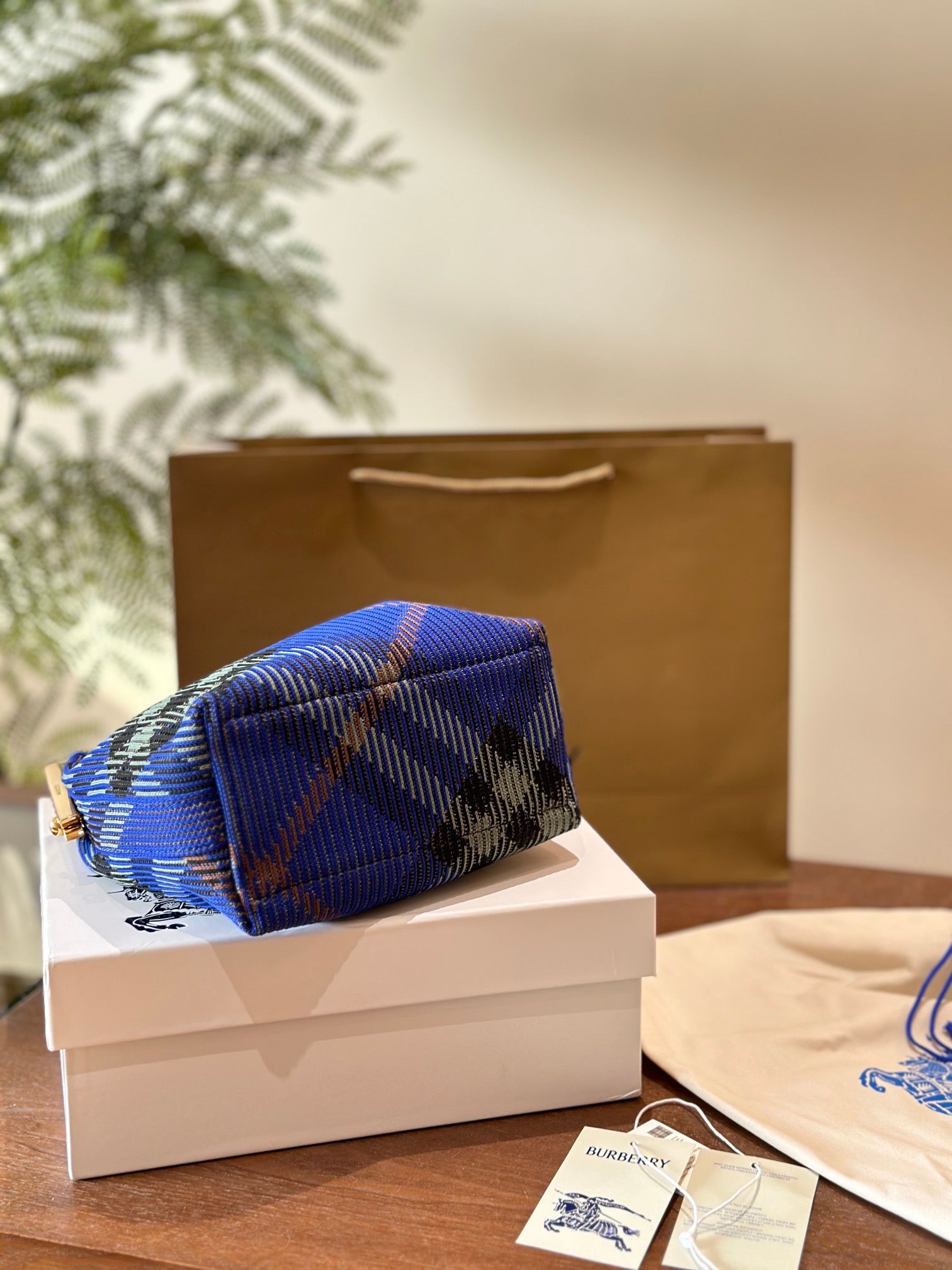 Burberry Peg Series Handbag - Lightweight Checkered Design