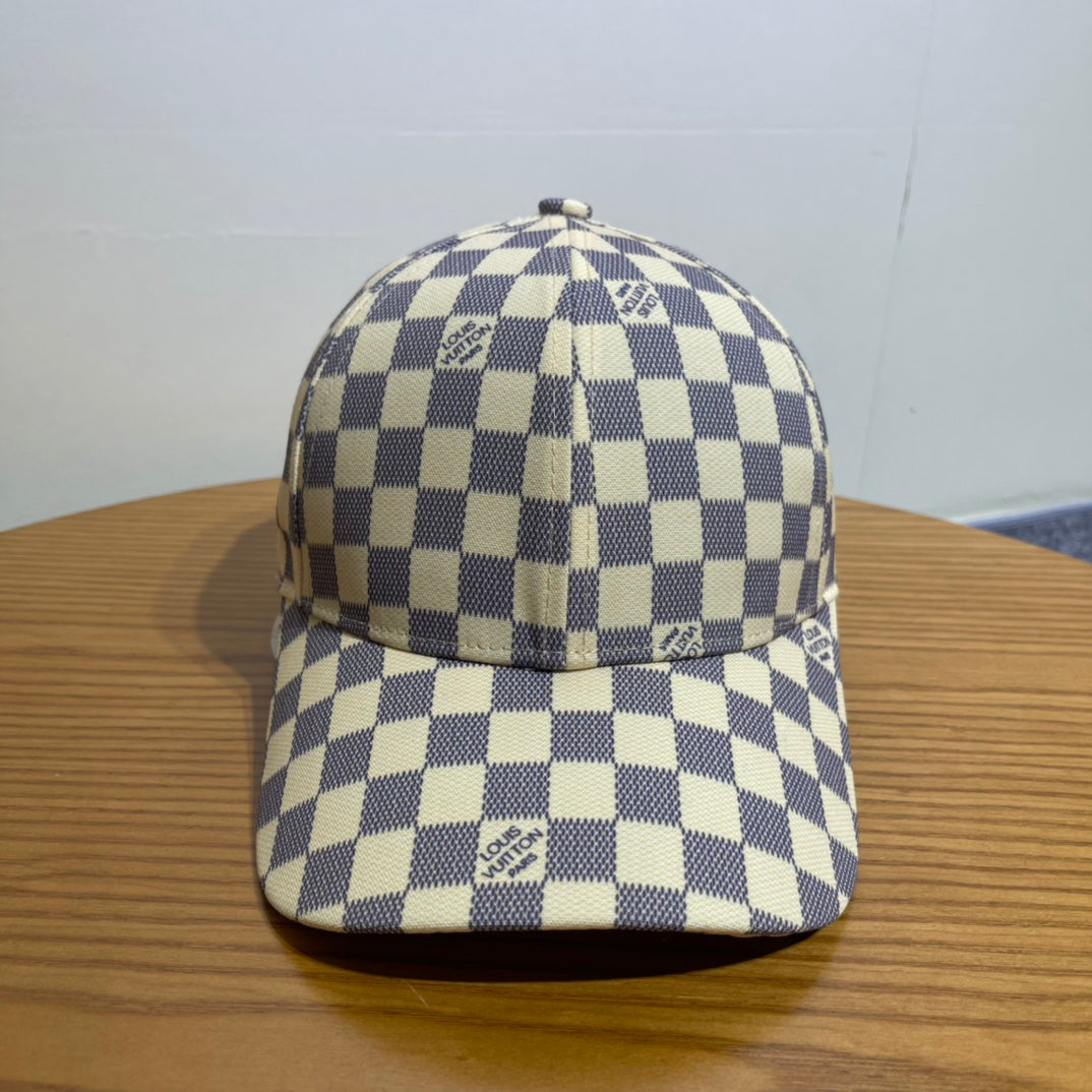 Luxury LV Plaid Baseball Cap - Stylish and Sophisticated Headwear