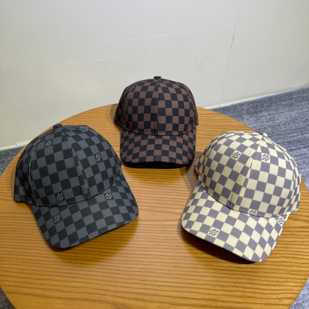 Luxury LV Plaid Baseball Cap - Stylish and Sophisticated Headwear