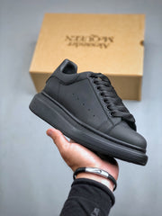 Alexander McQueen White Platform Sneakers - Authentic Silk-Satin & Leather