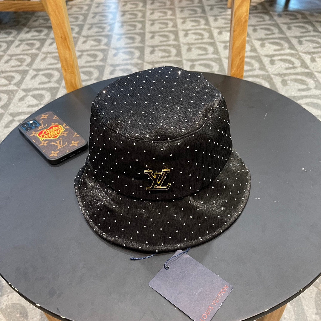 Women's Rhinestone Fisherman Hat - Louis Vuitton Style Sun Protection