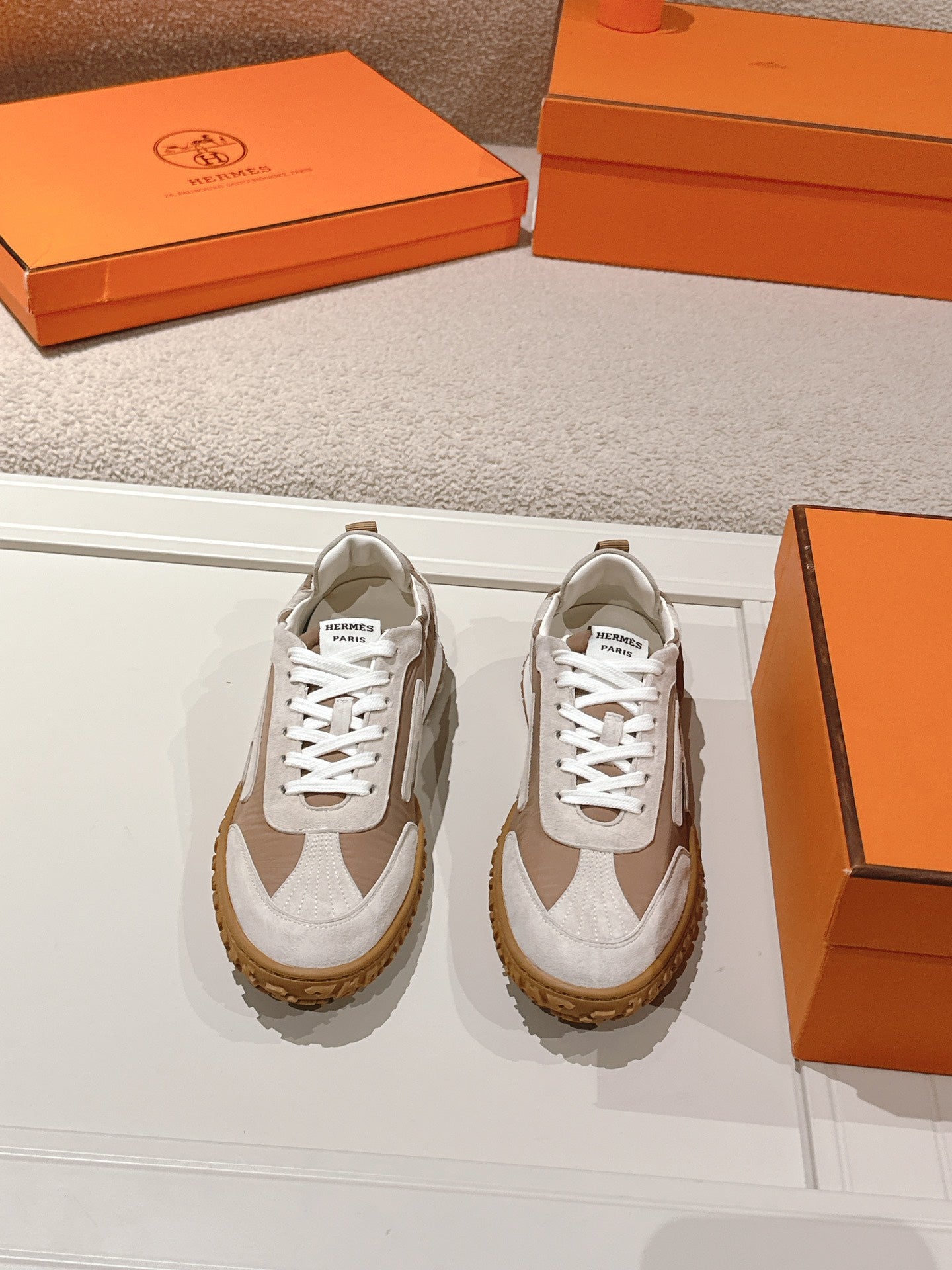 Luxury Hermes Inspired Suede Sneakers for Men and Women