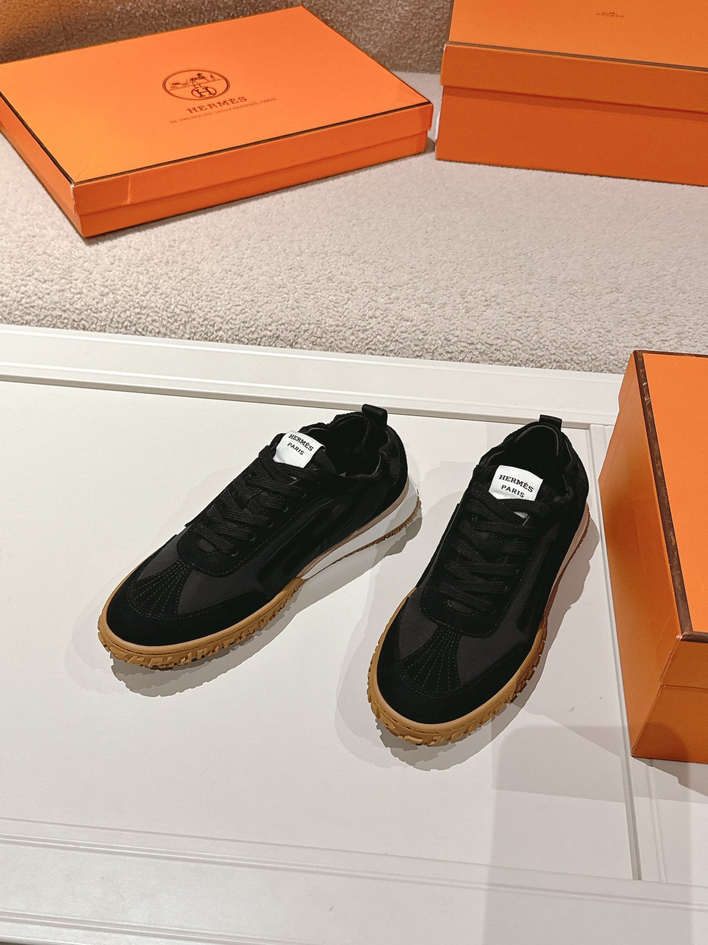 Hermes Suede Casual Sneakers with Iconic "H" Design