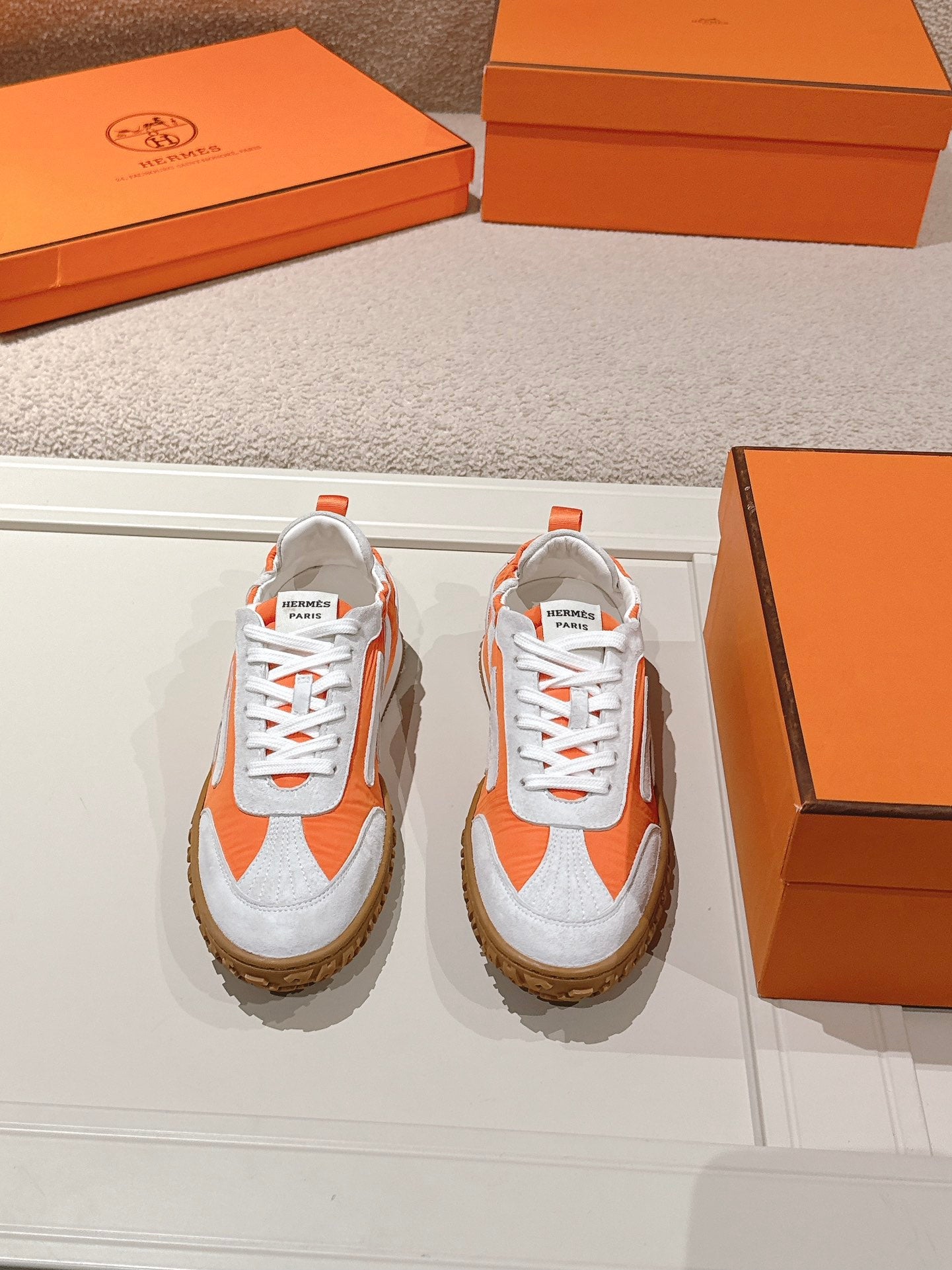 Luxury Hermes Suede Casual Sneakers - Iconic "H" Design