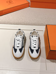 Premium Hermes Suede Casual Sneakers with Iconic Design