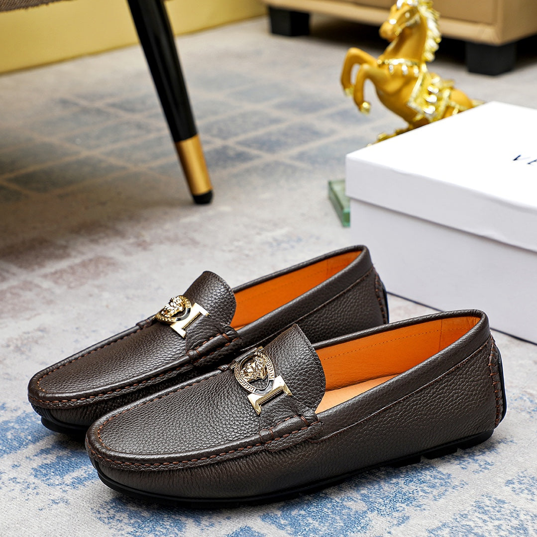 Versace Men's Beanie Shoes - Premium Leather Footwear