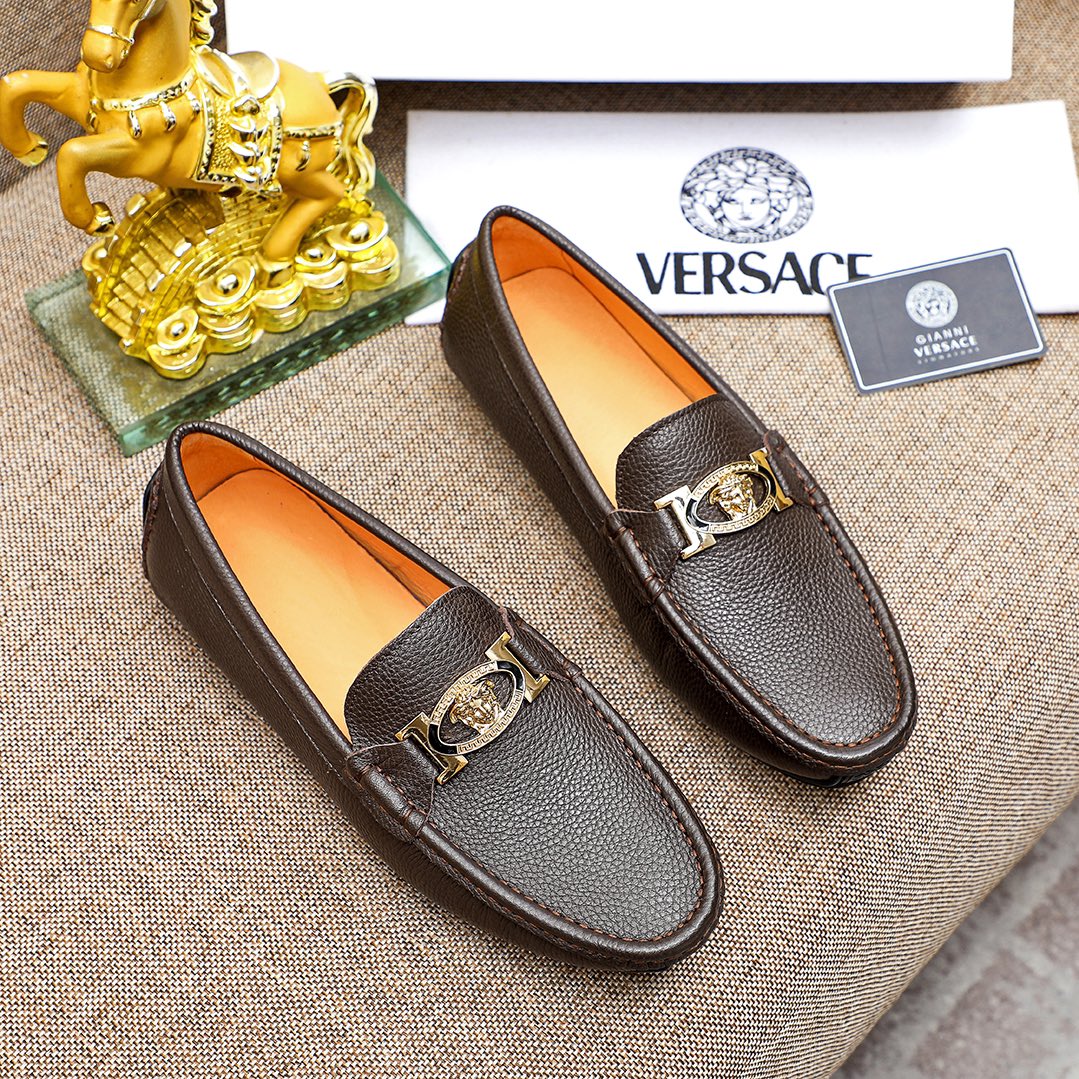 Versace Men's Beanie Shoes - Premium Leather Footwear