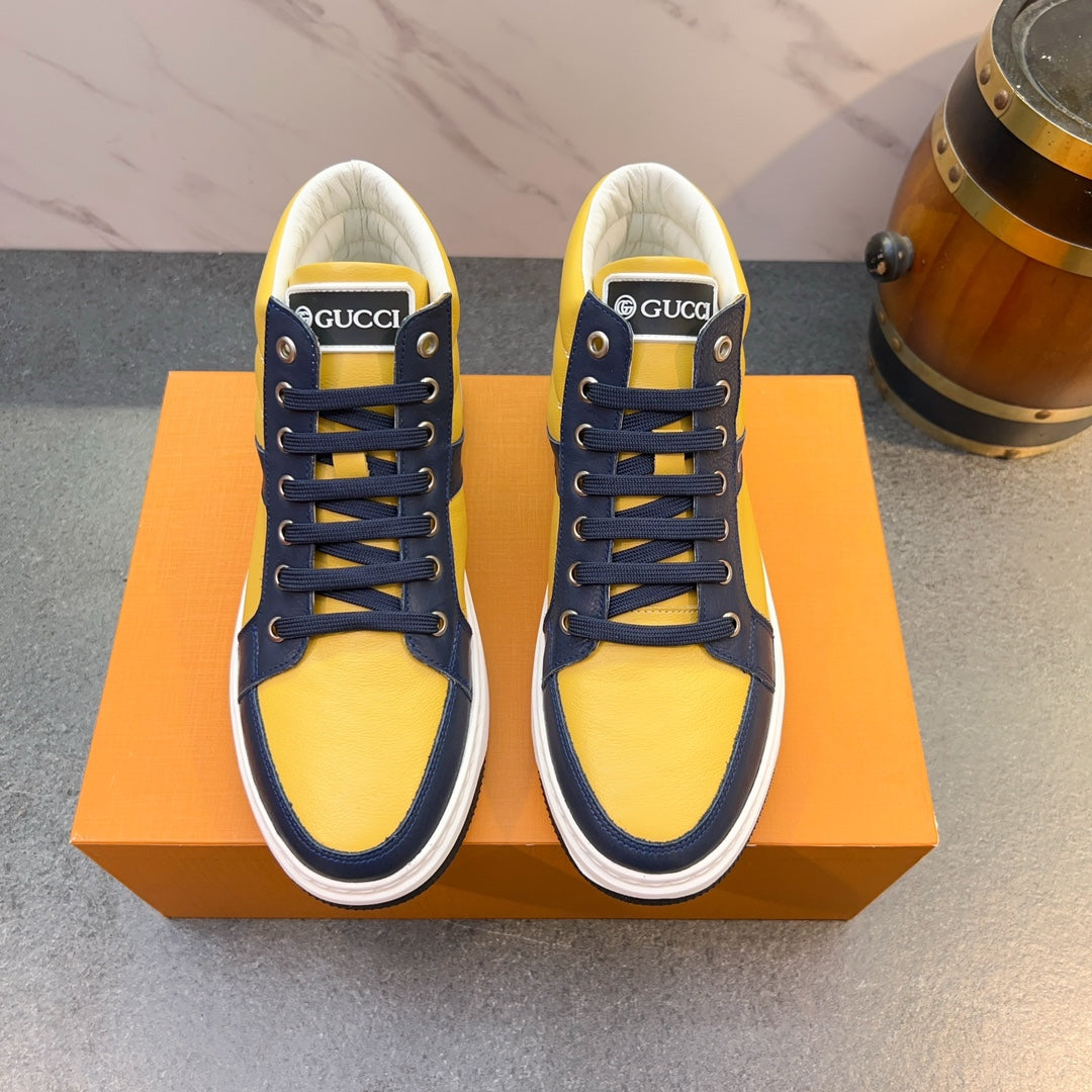 Gucci Retro High-Top Men's Shoes - Premium Leather & Vibrant Design