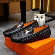 Premium Menâ€™s Leather Slip-On Shoes - HermÃ¨s Style