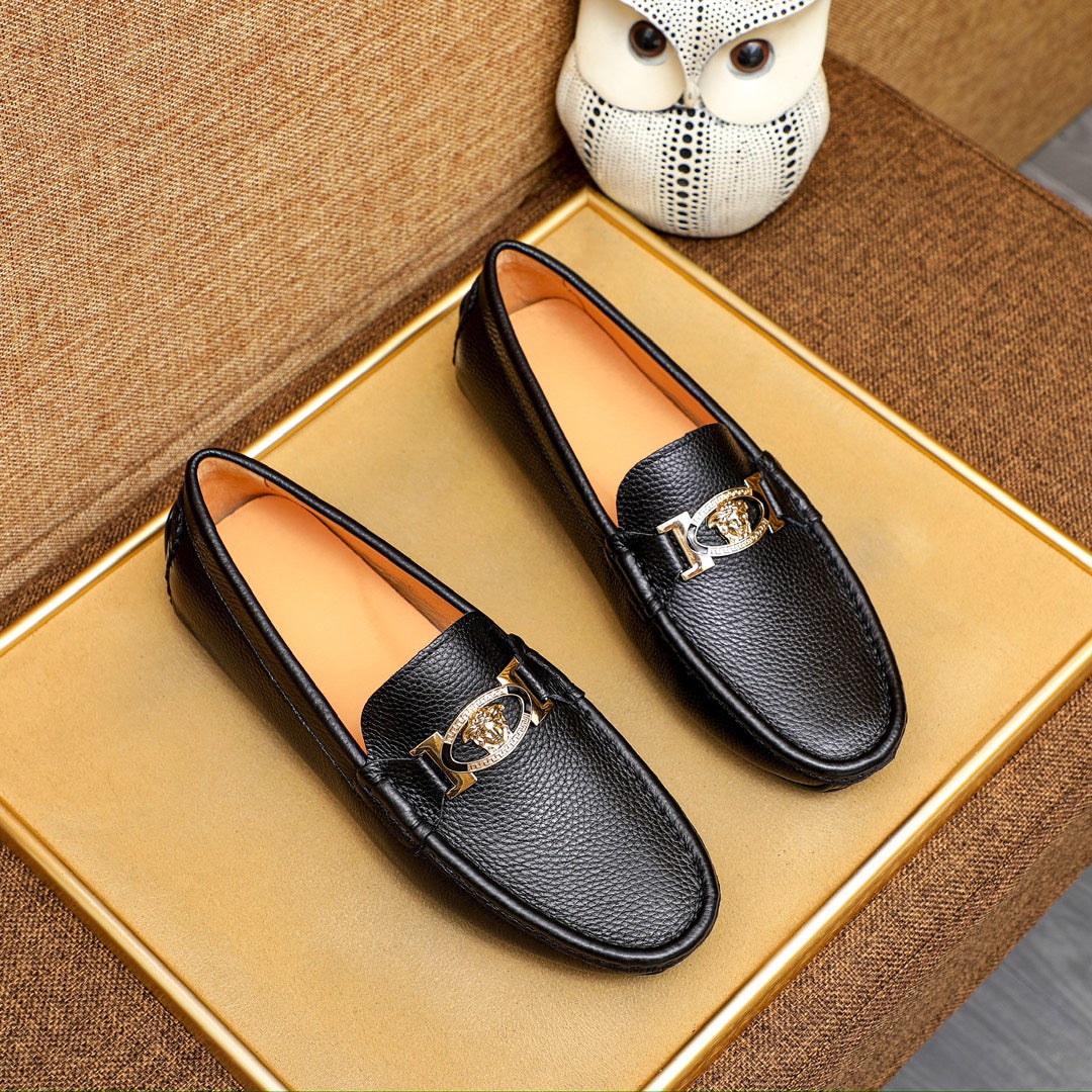 Versace Men's Premium Beanie Shoes - Luxury Leather Footwear