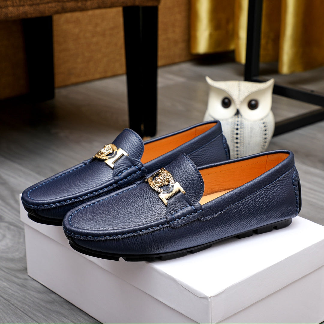 Versace Men's Premium Leather Beanie Shoes