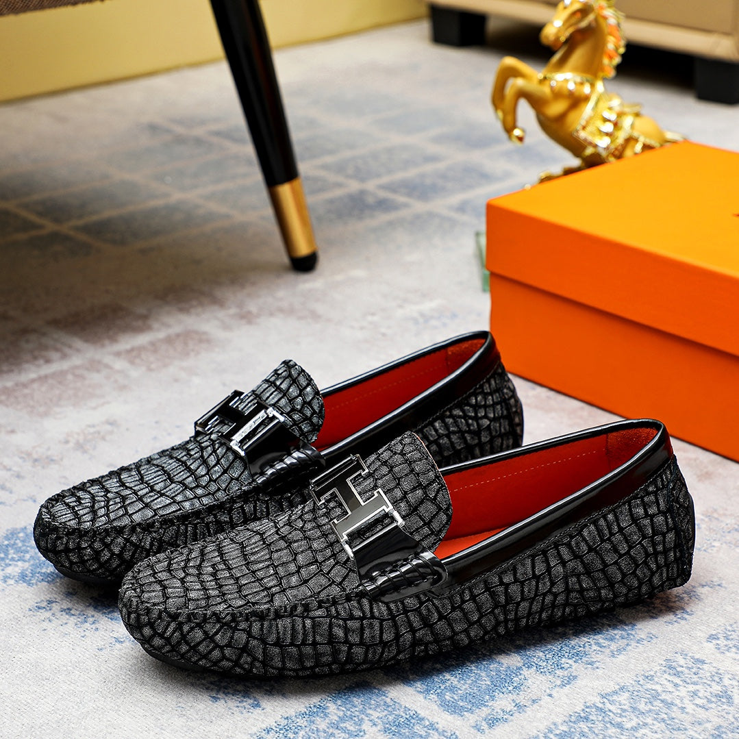Premium Men's Leather Slip-On Shoes â€“ 1:1 Replica of HermÃ¨s Style