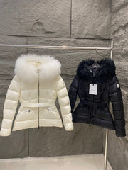 Moncler Womenâ€™s Down Jacket with Wool Collar - Autumn & Winter Collection
