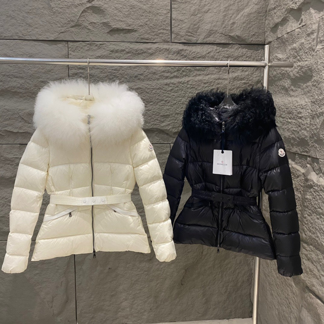 Moncler Womenâ€™s Down Jacket with Wool Collar - Autumn & Winter Collection