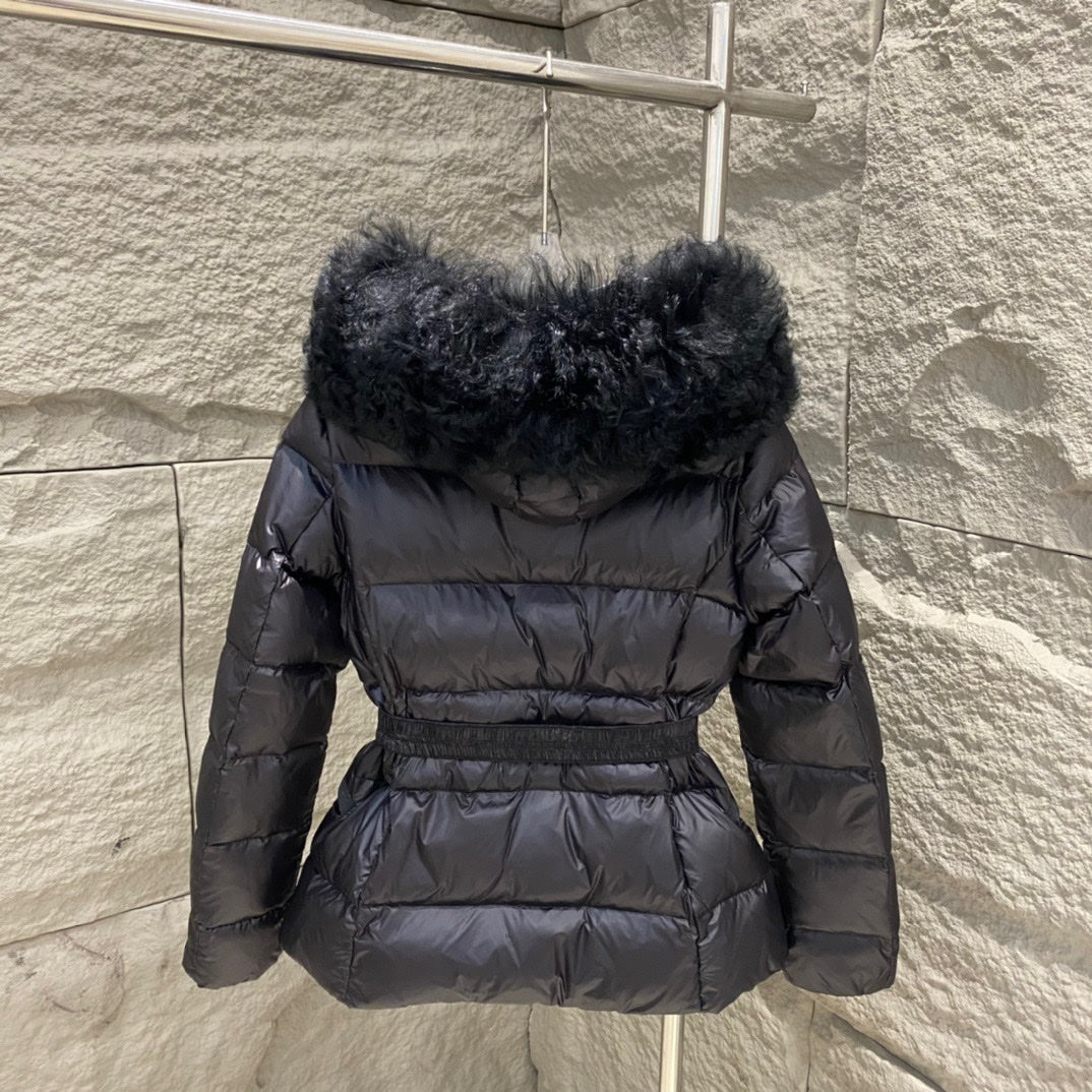 Moncler Womenâ€™s Down Jacket with Detachable Wool Collar