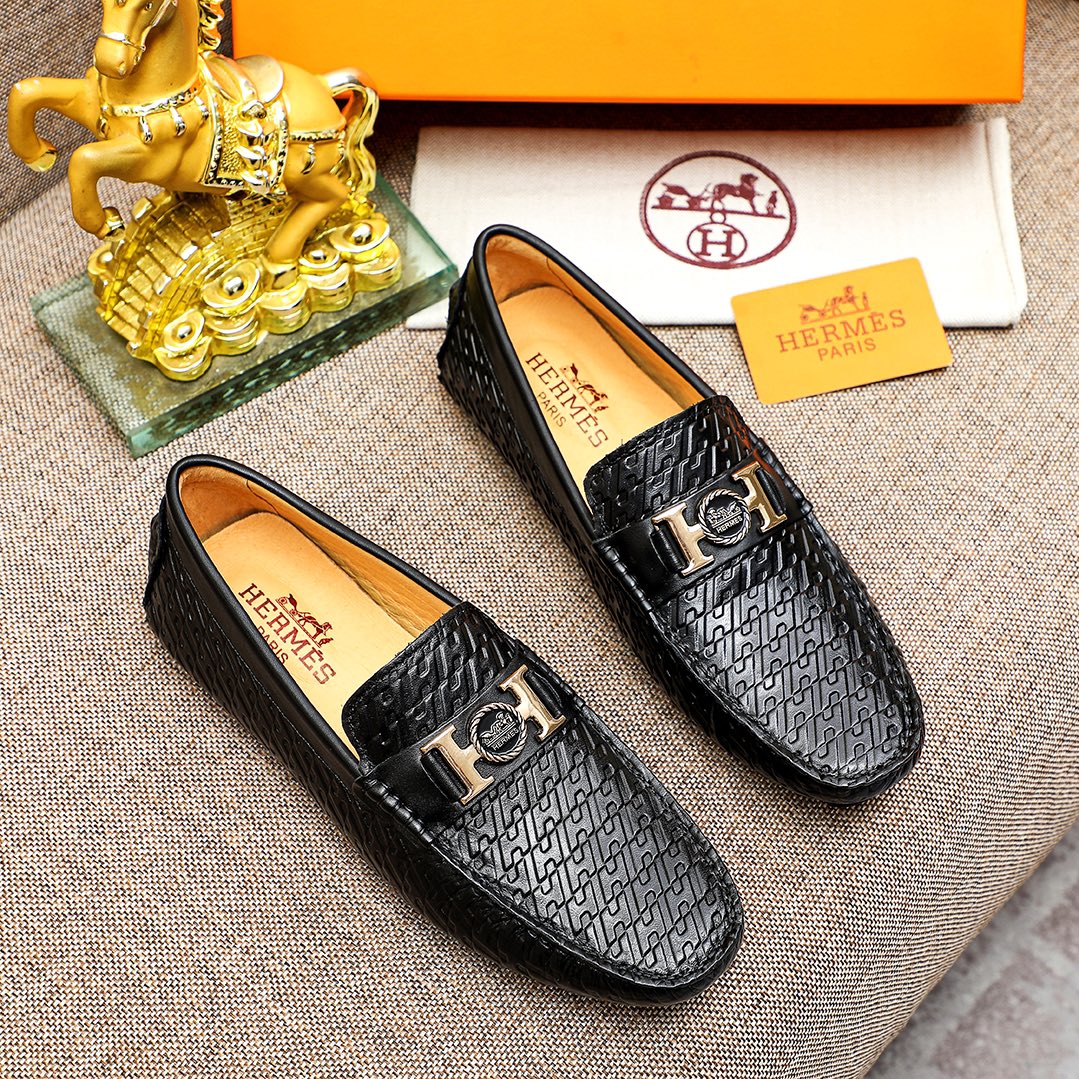 Premium Men's Slip-On Leather Shoes - 1:1 HermÃ¨s Style