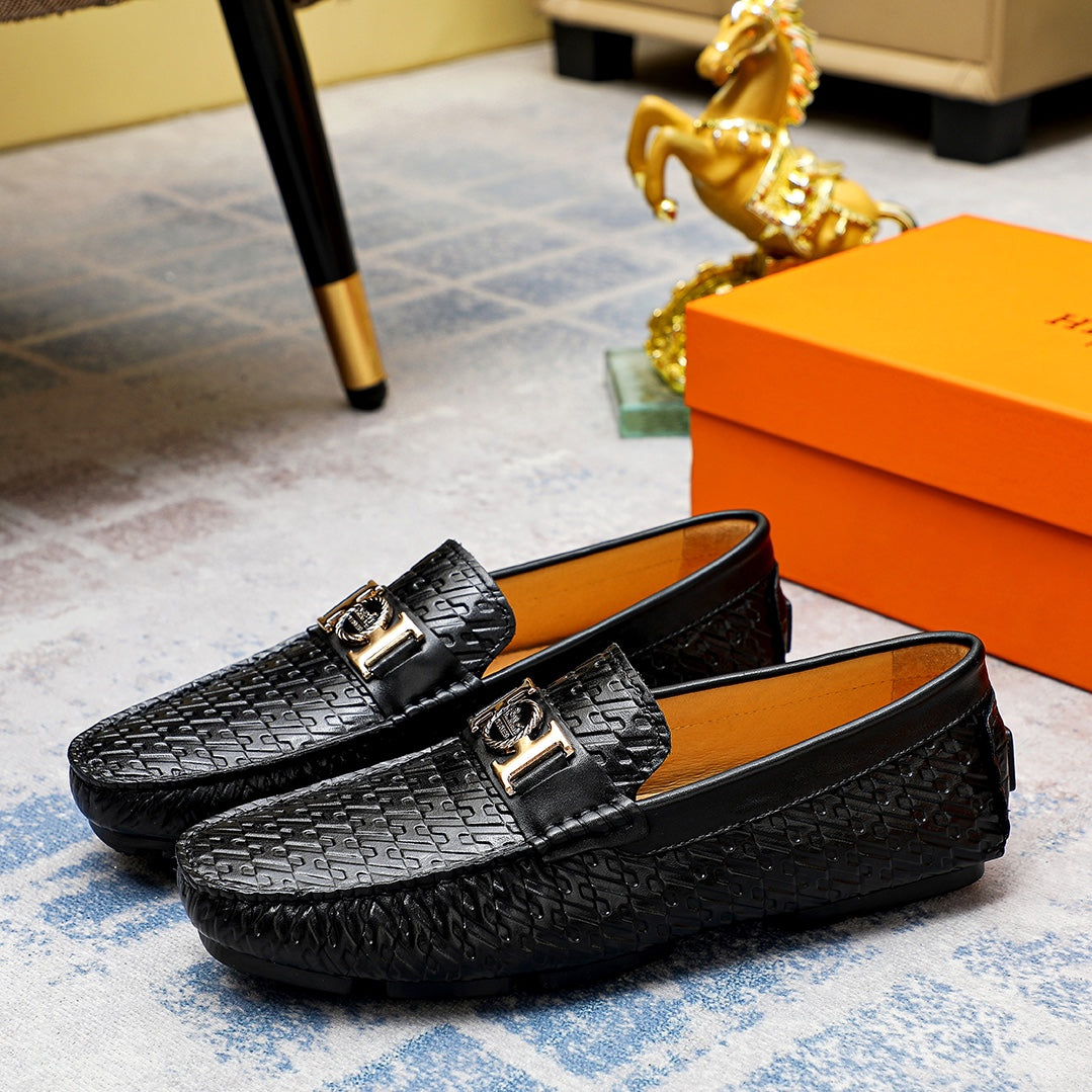 Premium Men's Slip-On Leather Shoes - 1:1 HermÃ¨s Style