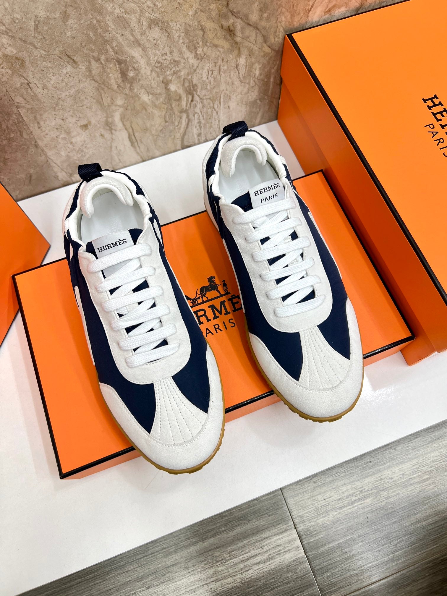 Hermes High-End Calfskin Sneakers - Luxury Comfort Redefined