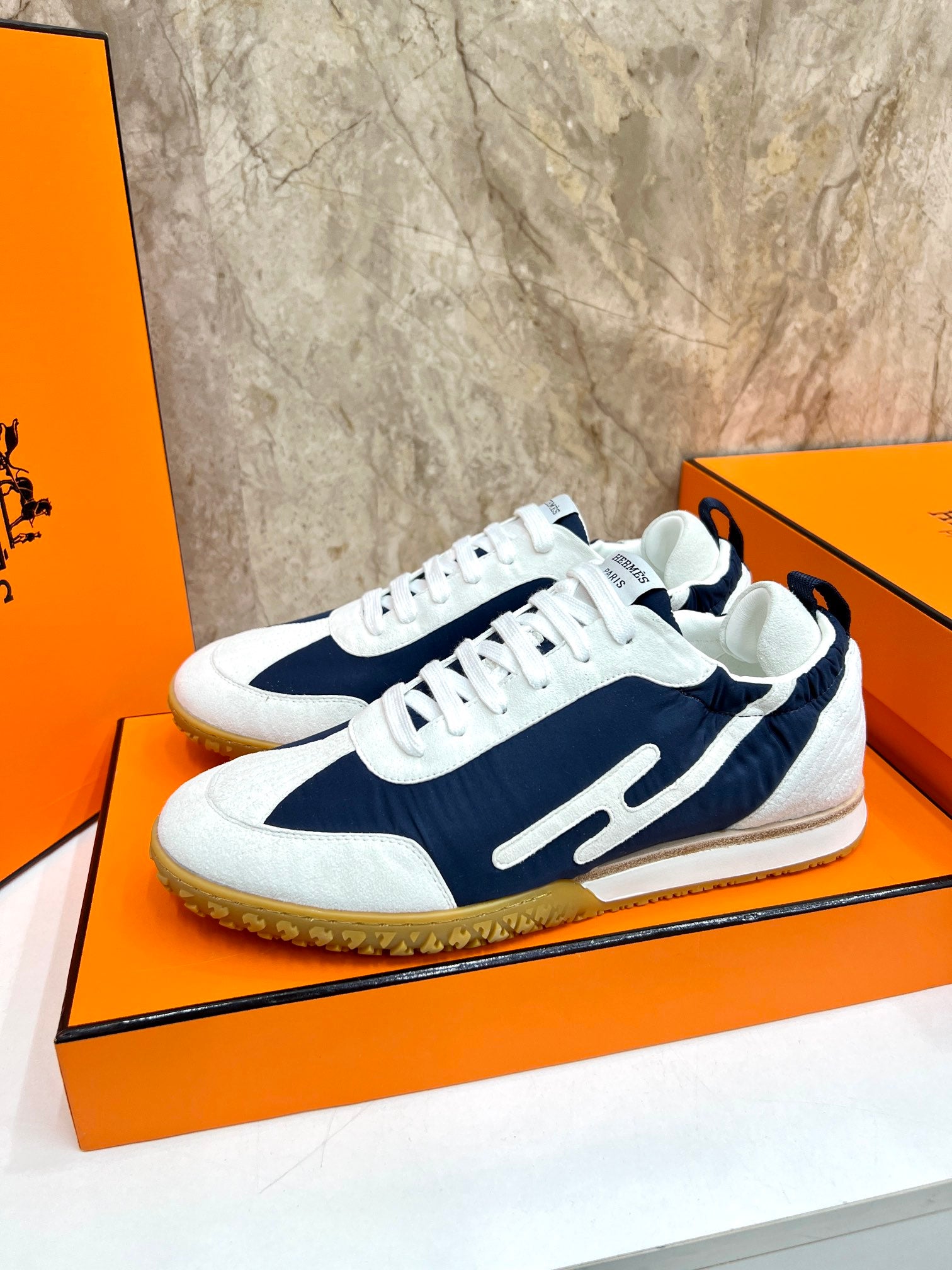 Hermes High-End Calfskin Sneakers - Luxury Comfort Redefined