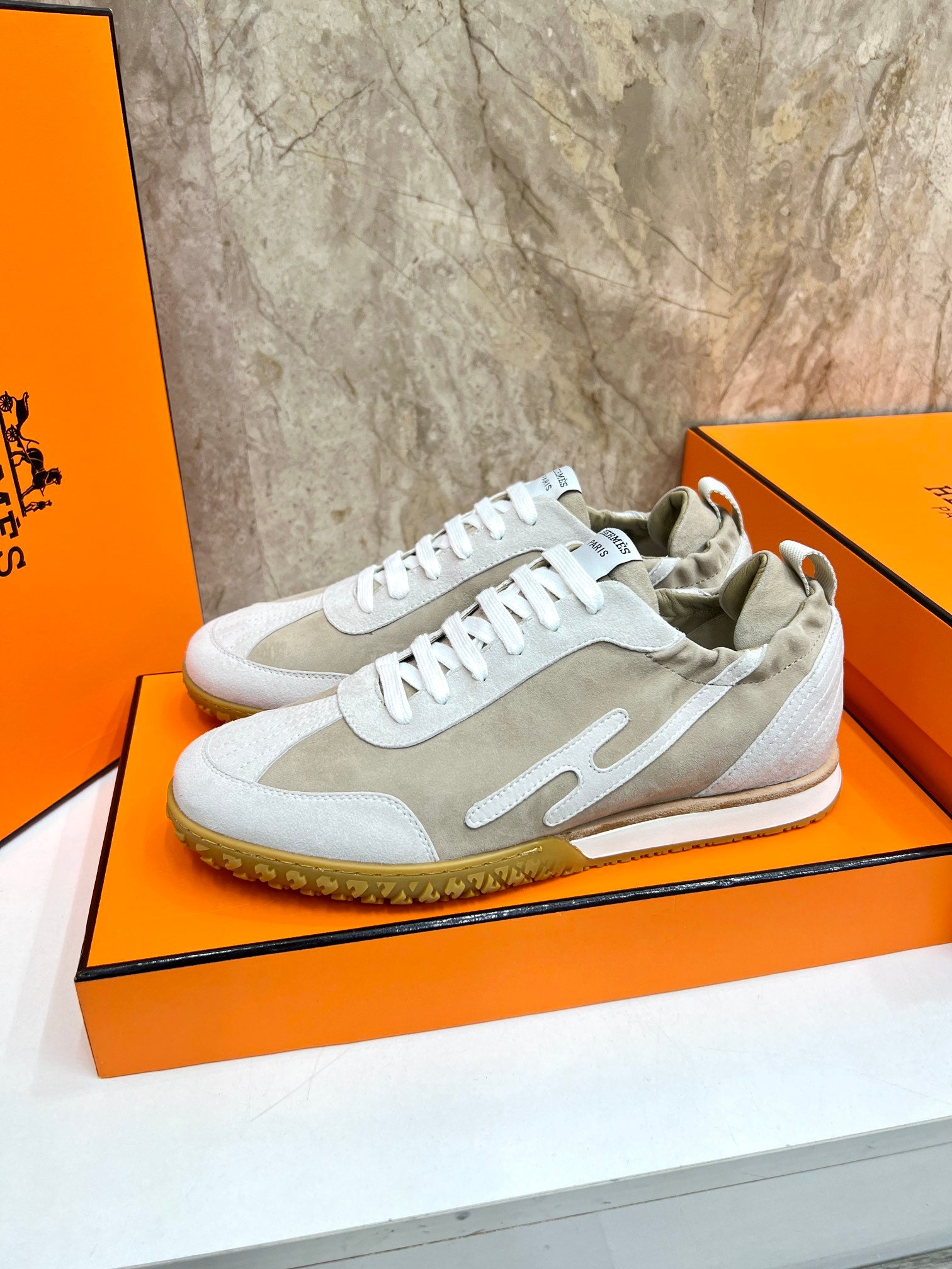 Hermes Calfskin Sneakers - Luxury Footwear for Discerning Taste