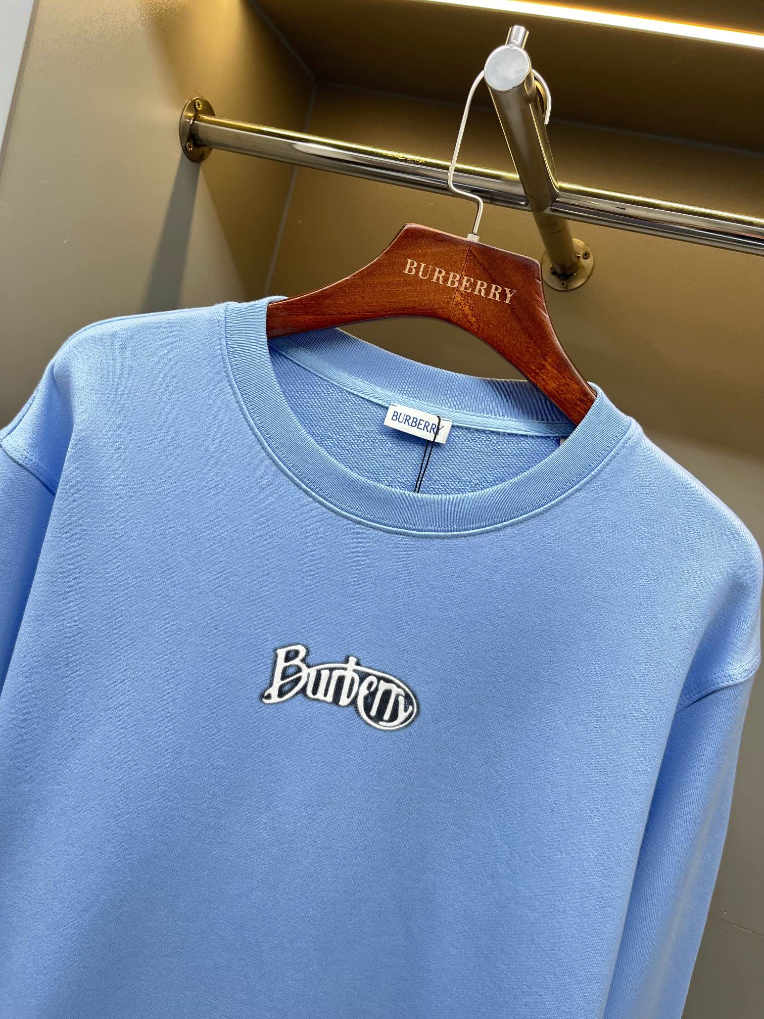 Burberry Logo Printed Cotton Crew Neck Sweatshirt