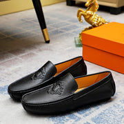 Premium HermÃ¨s-Style Slip-On Leather Shoes for Men