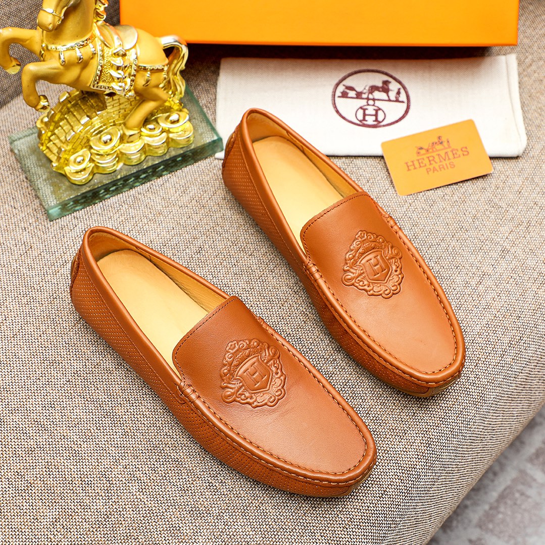Premium Leather Slip-On Shoes for Men - Inspired by HermÃ¨s