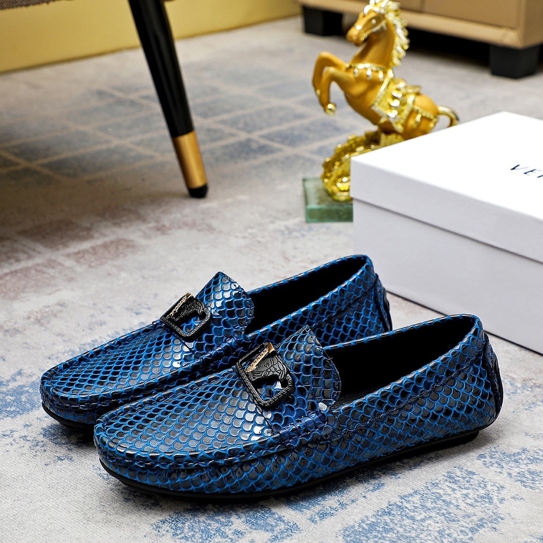 Versace Men's Premium Beanie Shoes - Authentic Leather Fashion Footwear