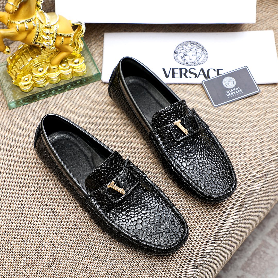 Versace Men's Premium Beanie Shoes - Luxury Footwear in Solid Colors