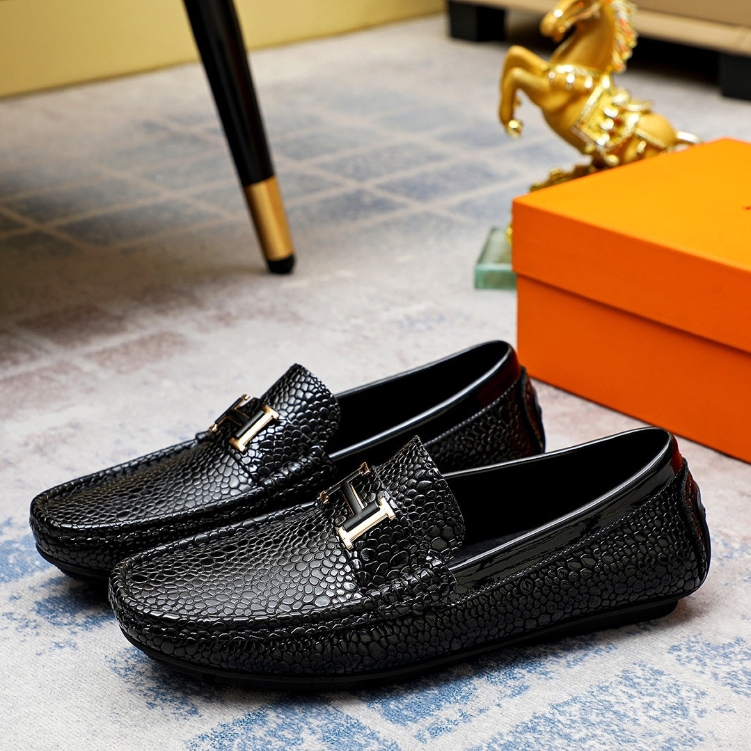 Premium Menâ€™s Leather Slip-On Shoes - 1:1 HermÃ¨s Style