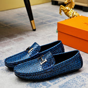 Classic Men's Slip-On Leather Shoes - Premium Cowhide, Size 38-44