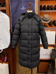 Moncler Unisex Hanovcrtan Matte Long Maya Down Jacket with Detachable Hood