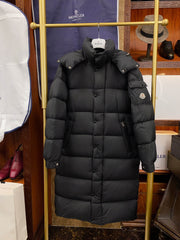 Moncler Unisex Matte Long Maya Down Jacket with Detachable Hood