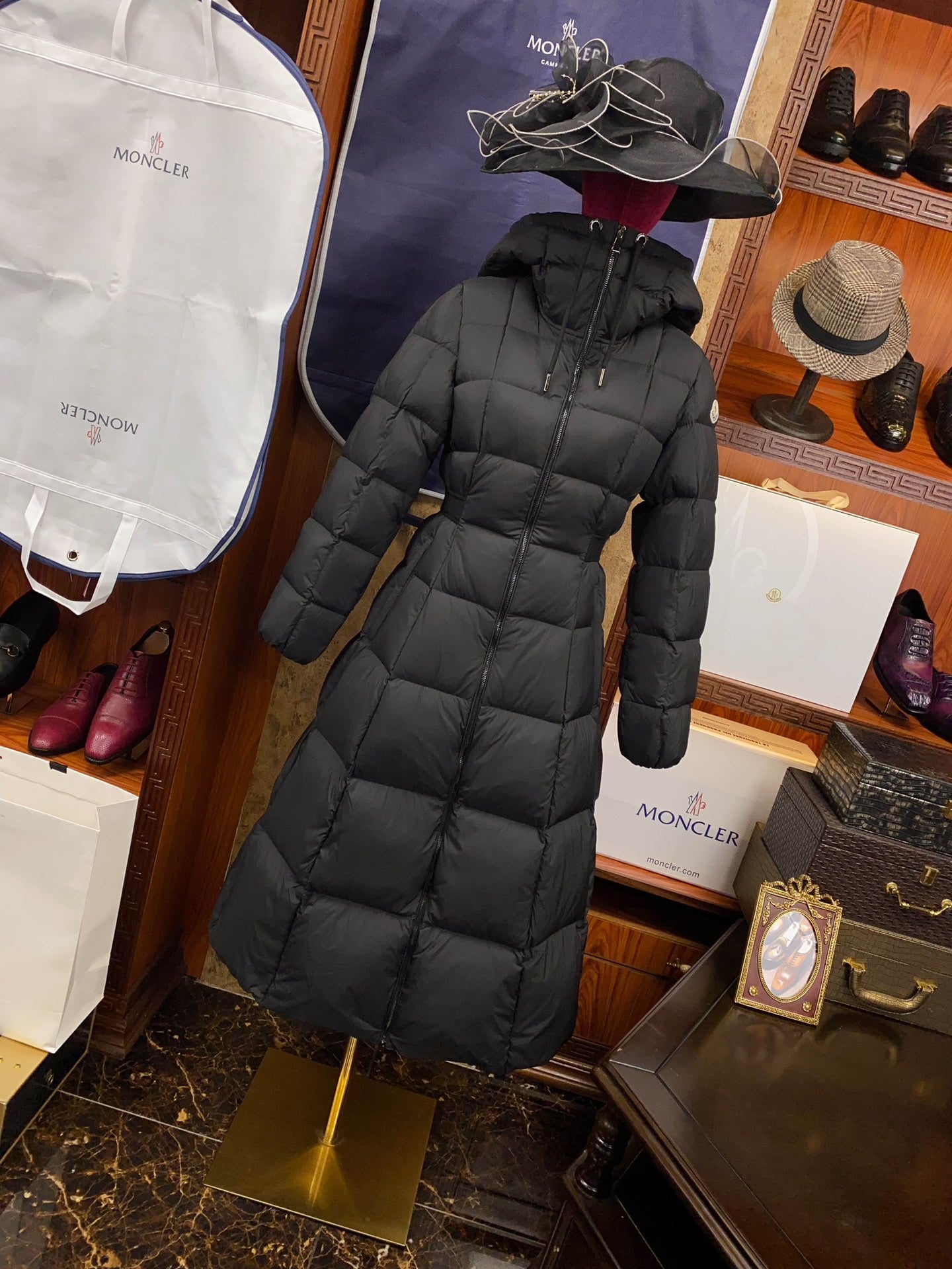 Moncler Premium Long Hooded Down Jacket for Women