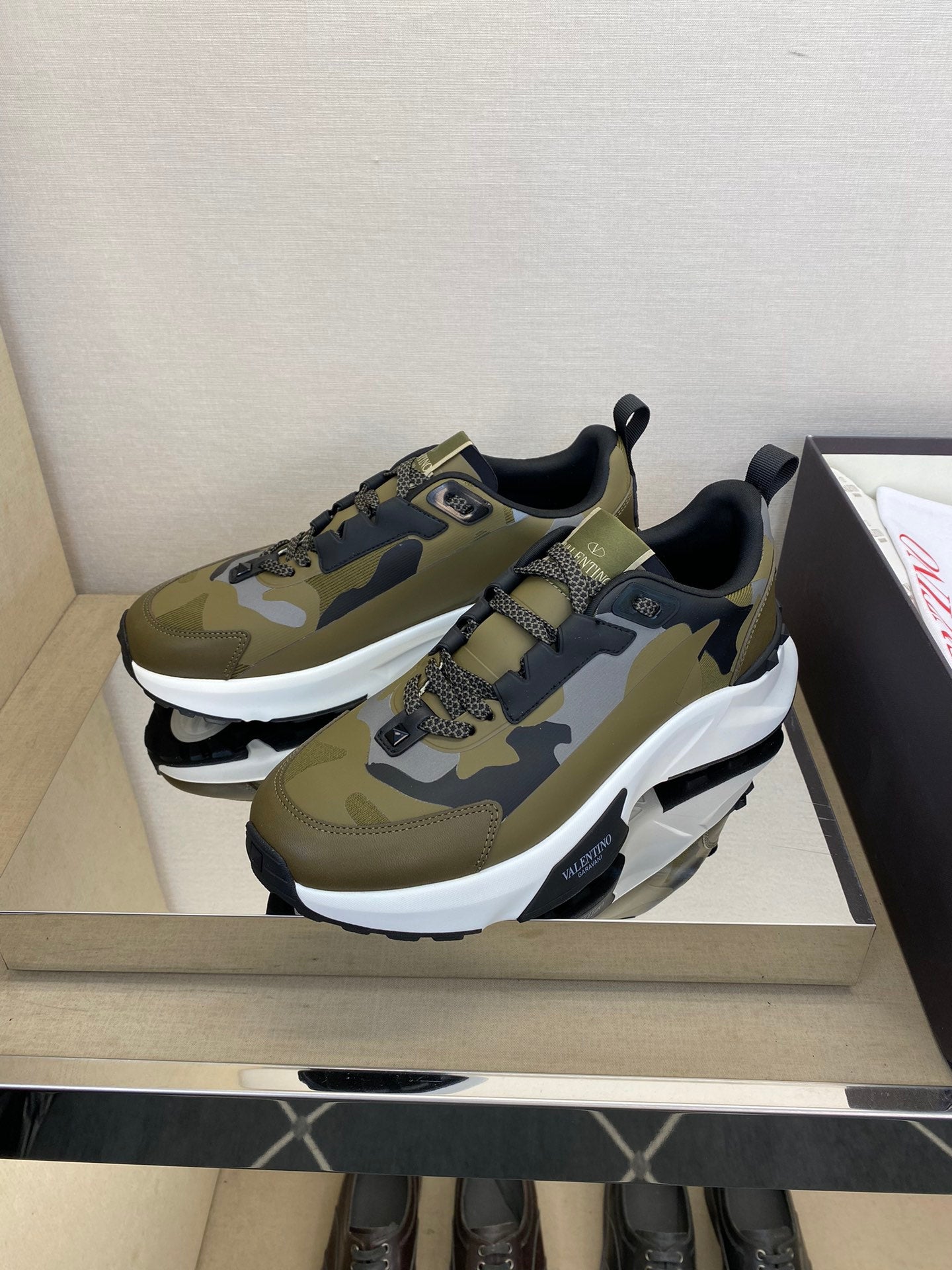 Valentino Camouflage Calfskin Sneakers for Men