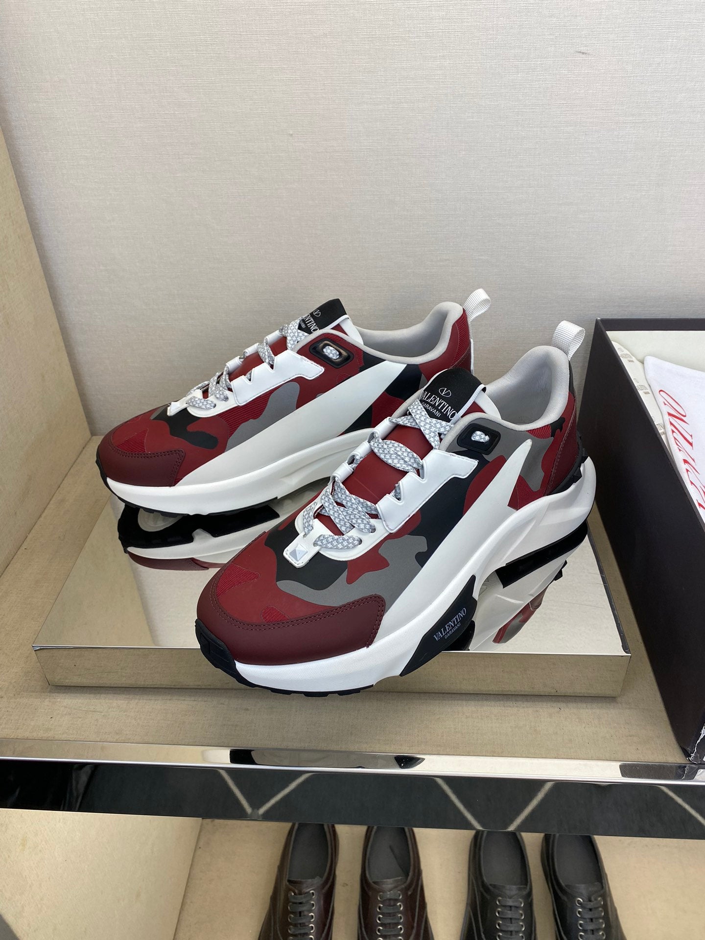 Valentino Casual Sports Sneakers - Premium Camouflage Design