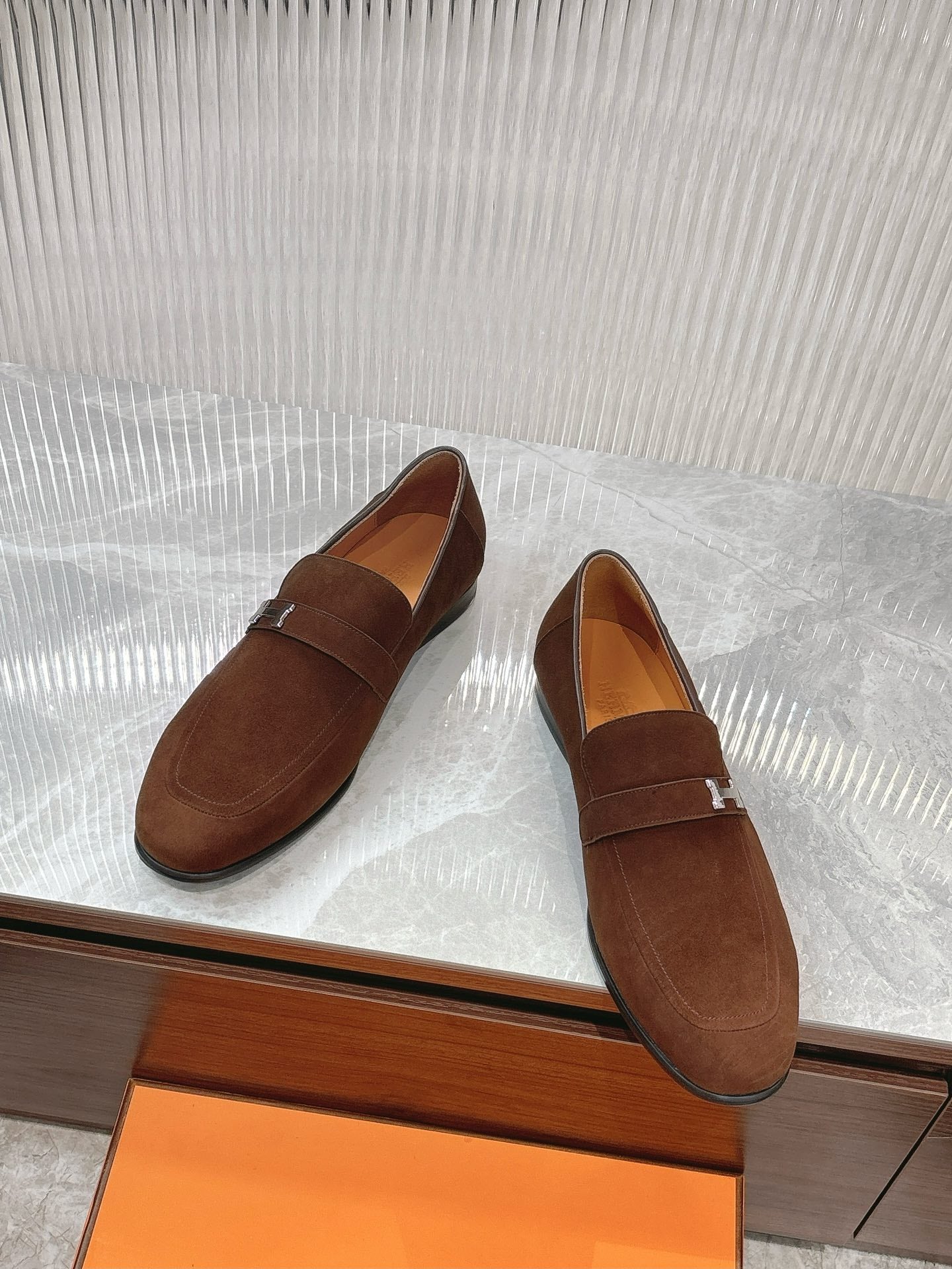Hermes Men's Luxury Leather Loafers