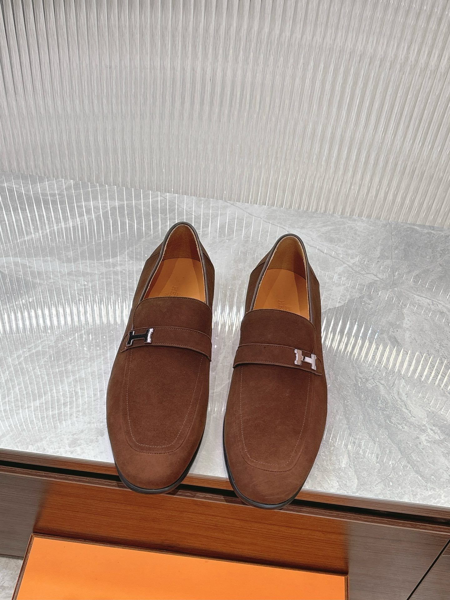 Hermes Men's Luxury Leather Loafers