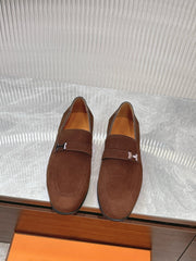 Hermes Men's Luxury Leather Loafers