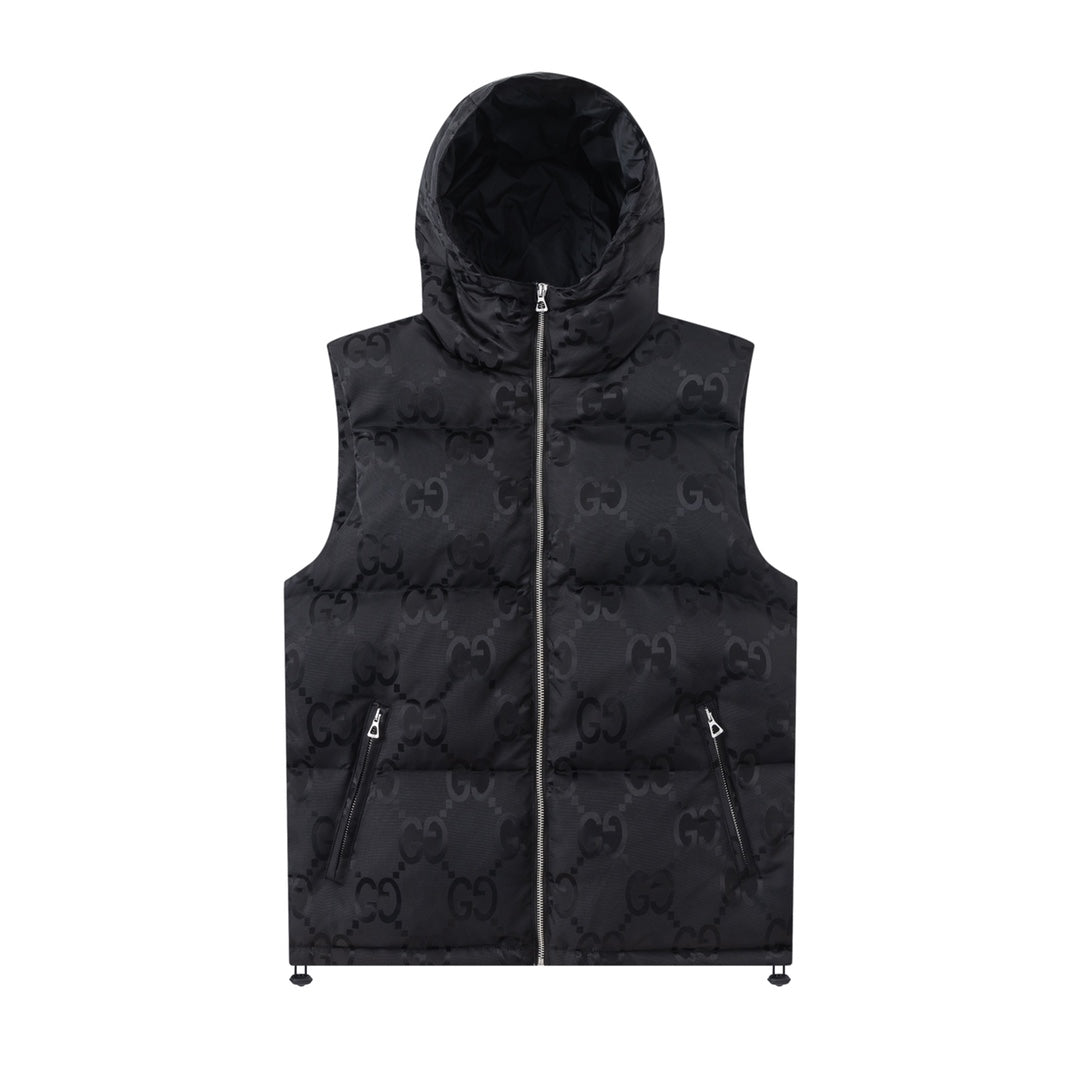 Gucci Double G Pattern Hooded Down Vest - Unisex