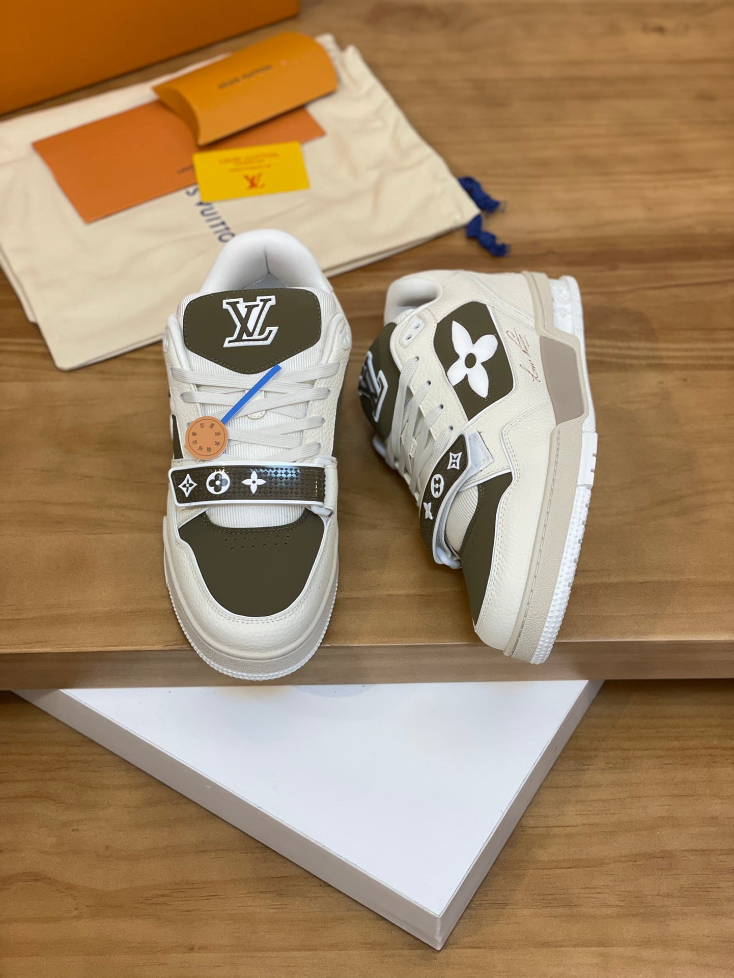 Luxury Italian Calfskin LV-Inspired Sneakers â€“ Comfort Meets Style