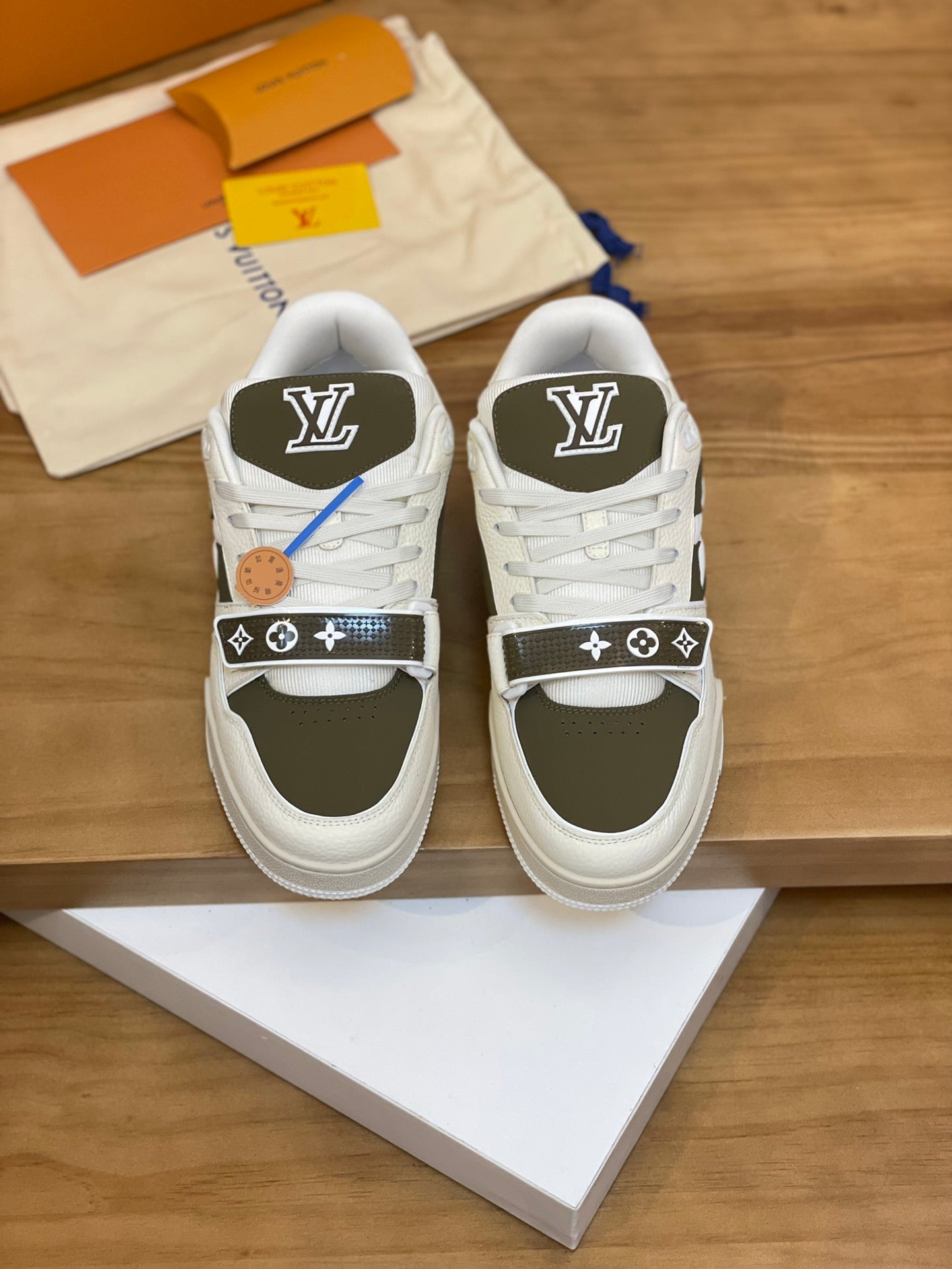 Luxury Italian Calfskin LV-Inspired Sneakers â€“ Comfort Meets Style